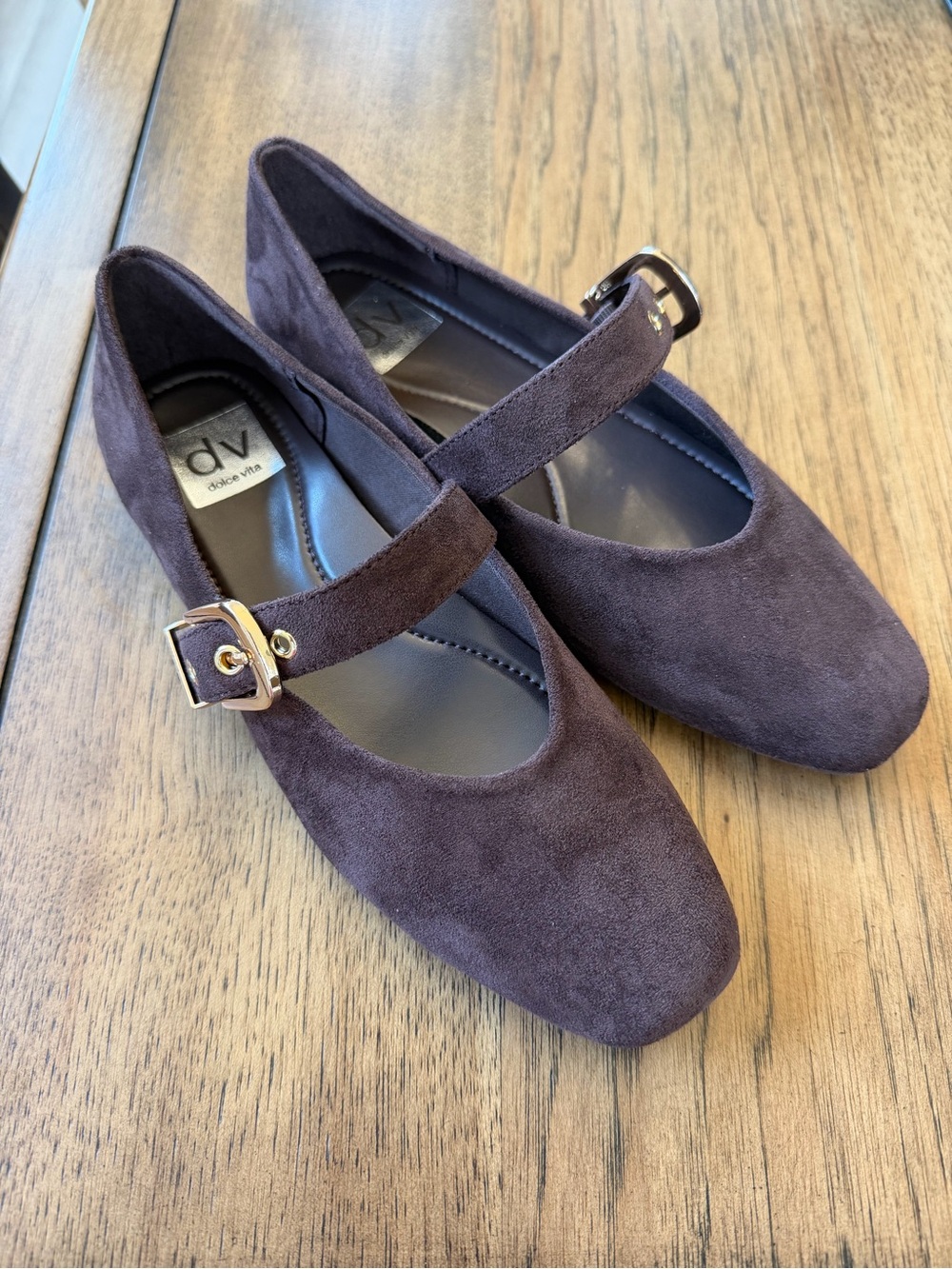 DV by Dolce Vita Dark Brown Suede Mary Jane Flats